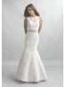 Beaded Waist Ivory Lace Elegant Wedding Dress